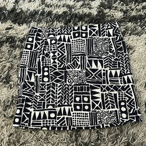 Black and White Patterned J. Crew Skirt